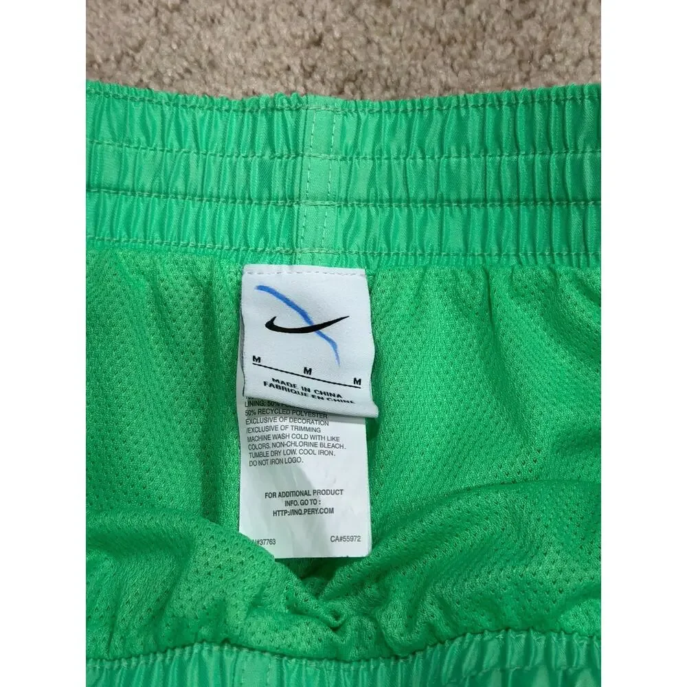 Nike Swim Essential Logo Lap 7 Inch Volley Shorts Green Lined Size M